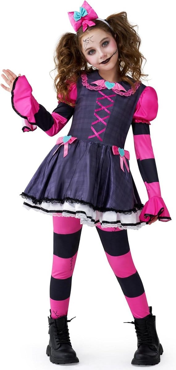 Eng Beeldschoon Poppen Halloween Kostuum Meisjes Compleet Set