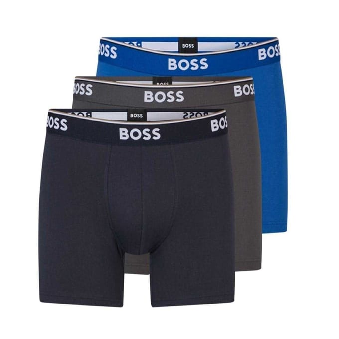Boss Heren Boxershort (Pakket van 3) (Marine/Blauw/Grijs)