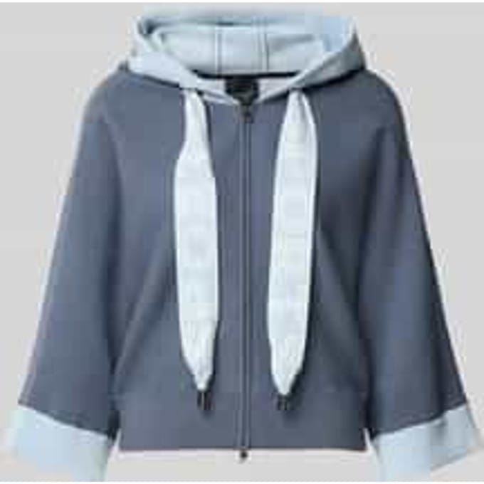 relaxed fit sweatjack van viscosemix met logodetail