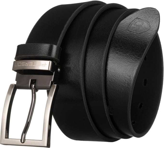 Breed leren riem PTN PS-05M-95-3569 Zwart