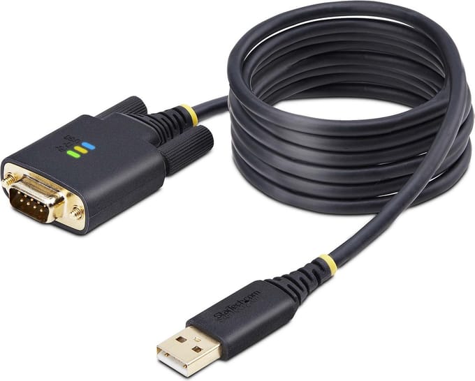 StarTech 2m USB naar Serieel Adapter Kabel, COM Retention, FTDI, USB-A naar DB9 RS232, LED Indicators, Verwisselbare DB9 Schroeven / Moeren