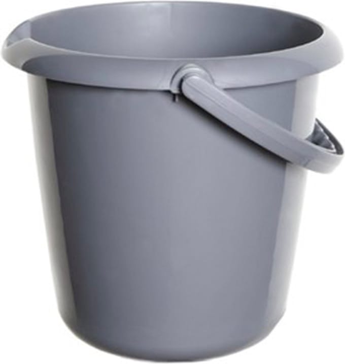 Whitefurze Emmer - 5 liter - kunststof - grijs - met schenktuit - hendel - 25 x 25 x 22 cm