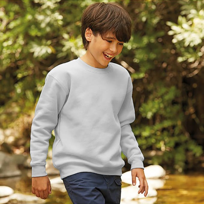 Fruit Of The Loom Kinder Unisex Premium 70/30 Sweatshirt (Wit)
