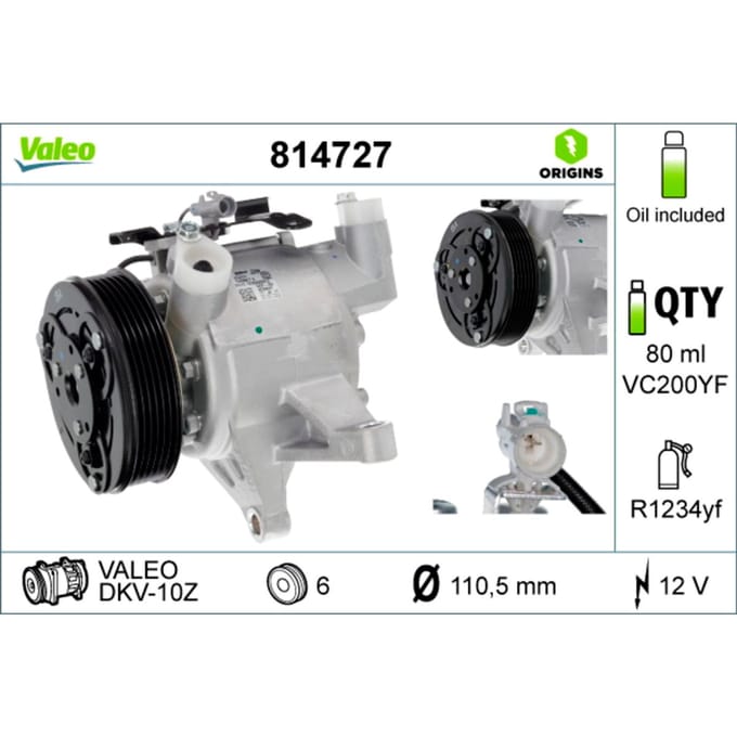 Compressor, airconditioner VALEO 814727