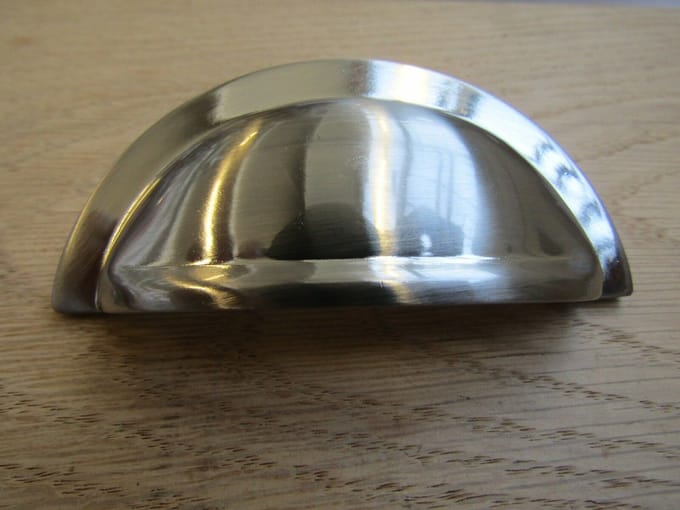 Oxford Rear Fix Cabinet Cup Pull Handle Satin Nickel