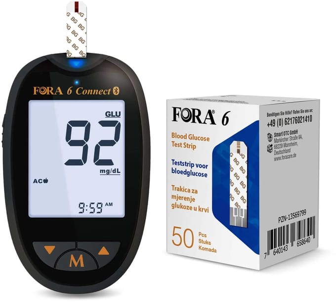FORA 6 Connect Glucosemeter (Multi-parameter) - Bloedsuikermeter - Glucose Meter - Inclusief Glucose Strips