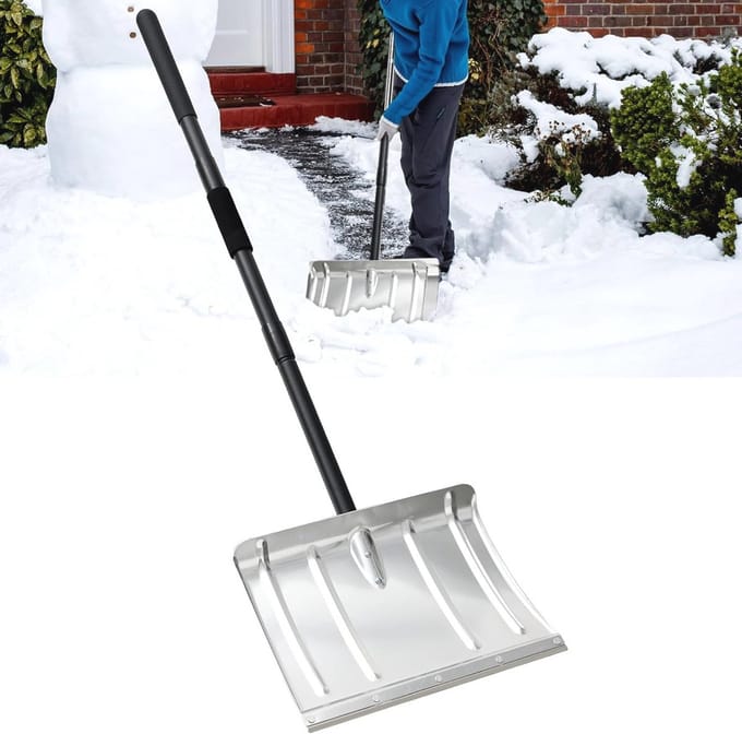 Aluminium Sneeuwschuiver 167 cm - Grote Sneeuwschep met Stalen Steel en D-Greep