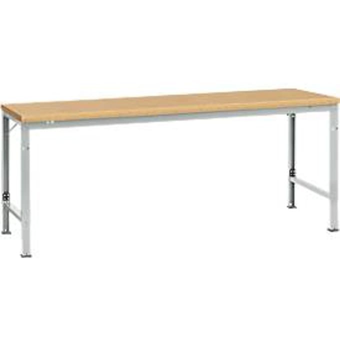 Manuflex AU7125.7035 Werk achtergrond tafel universele speciale met multiplex plaat, bxdxh = 2000 x 1000 x 722-1022 mm Grijs-wit (RAL 7035)
