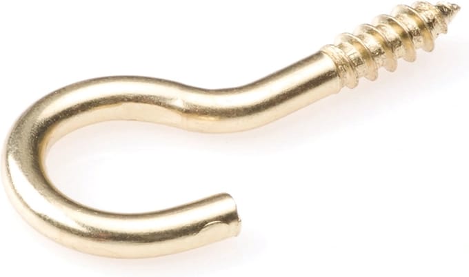 Schroefhaak - vermessingd - 4.5 x 60mm (6 stuks)