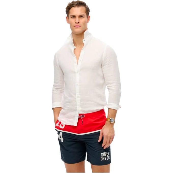 Superdry - Nautical zwemshort met logo - 43 cm - Heren - Zwembroeken