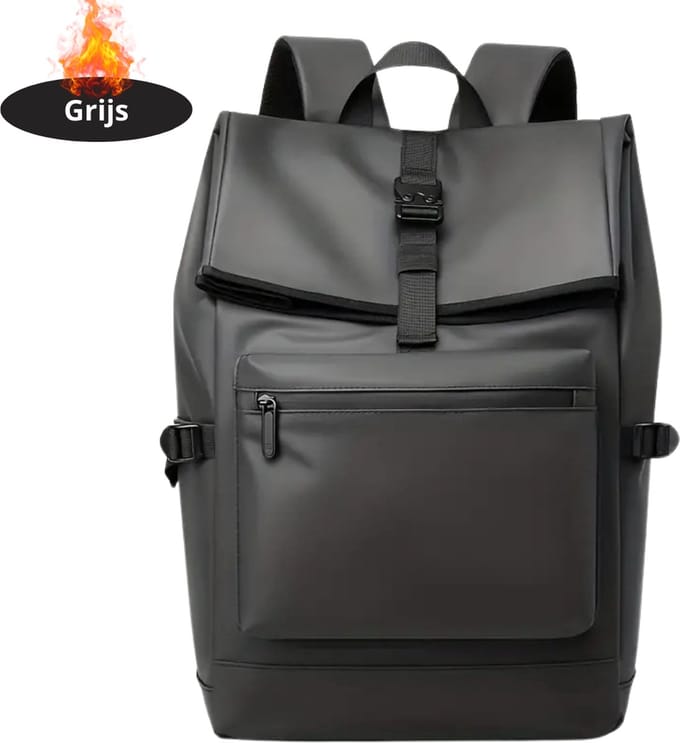 Nivard Rugzak - Dames - Heren - Meisje - Jongens - Backpack - Schooltas - Laptoptas - Grijs