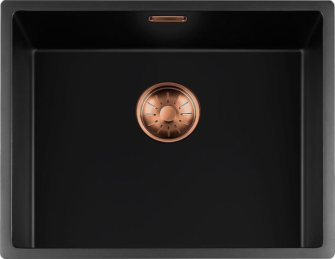 Lorreine Black Quartz Series spoelbak 5040cm Plug Copper 50BQ-FU-Copper