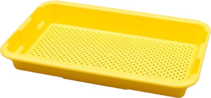 Scaritech lekbak 600 x 400 mm - geperforeerde bodem - geel