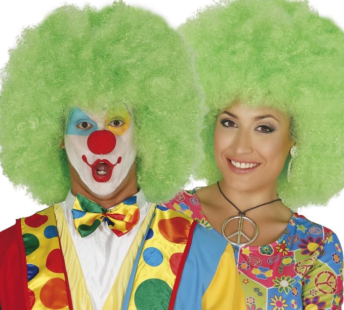 Fiestas Guirca Verkleedpruik Afro Synthetisch Groen One-size