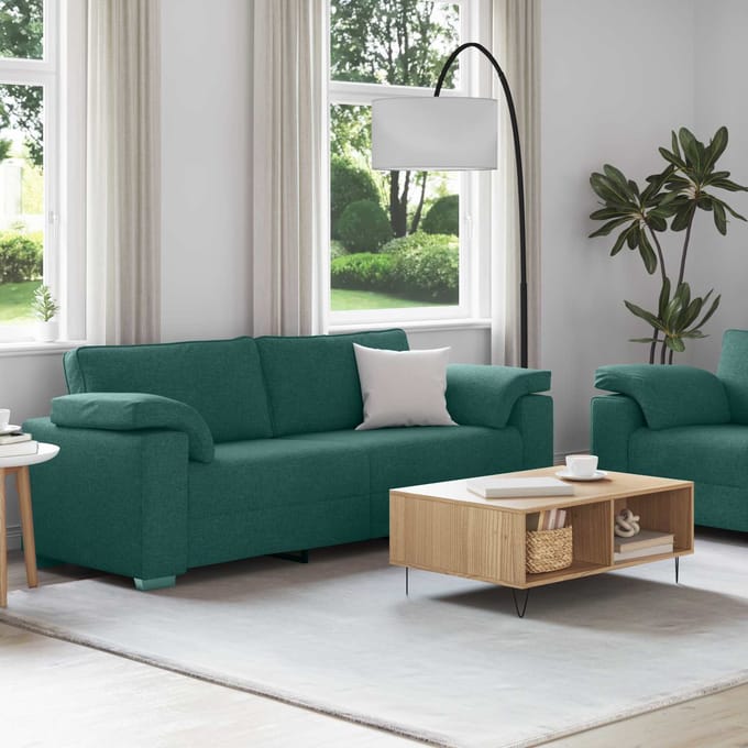 vidaXL Bank 2 pcs Donkergroen 219 x 80 x 82 cm Stof
