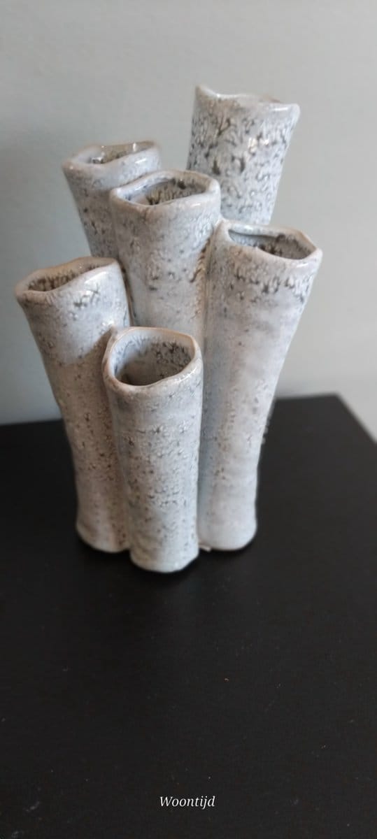Inga Tube Vaas Grijs 15x21 cm Daan Kromhout