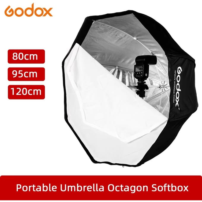 Godox 80cm 95cm 120cm draagbare octagon softbox paraplu reflector voor studio flitser speedlight flits