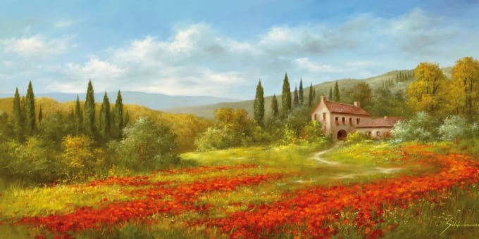 Kunstdruk Heinz Schölnhammer - Tuscan Beauty II 100x50cm