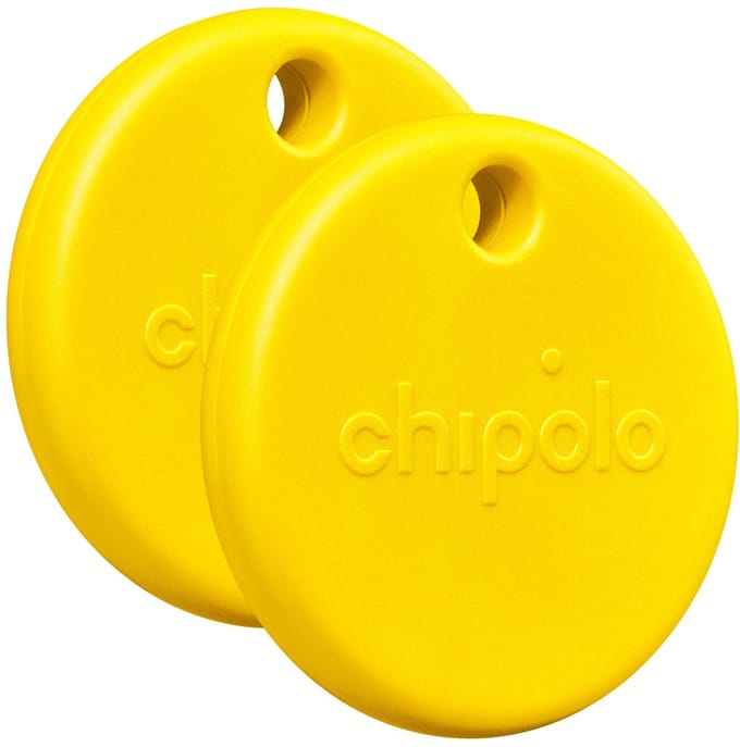 Chipolo POP - Bluetooth Tracker & KeyFinder - Werkt met Apple Find My & Android Find My Device - Tracker Apple iPhone & Android - 120 dB - Geel - 2 Pack