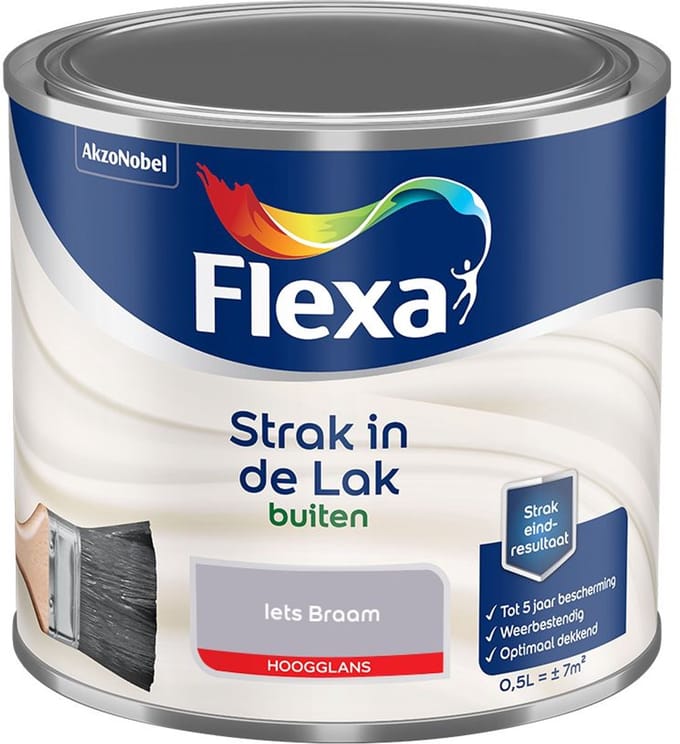 Flexa - Strak In De Lak Buitenlak Hoogglans - Iets Braam - Mengverf - 500 Ml