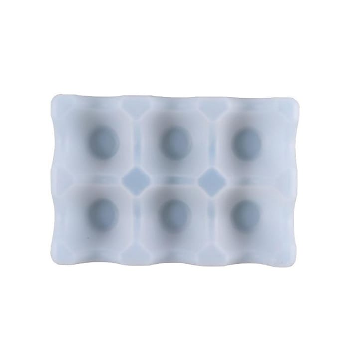 Support de stockage d'œufs à 6 compartiments, moule en Silicone, trous d'œufs, plateau de support, boîte de conteneur, moule époxy, bricolage artisanal white