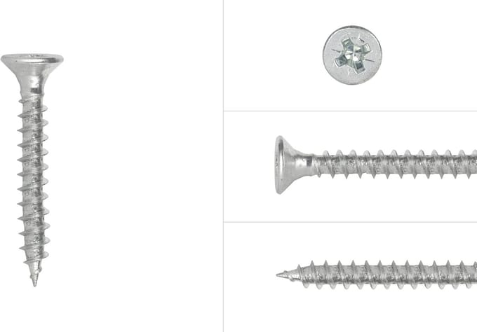 Wovar Spaanplaatschroeven Verzinkt 4 x 35 mm Pozidrive Voldraad | Doos 200 Stuks