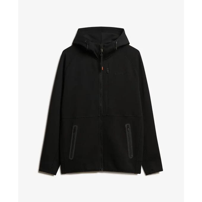 Superdry - Tech hoodie met logo, rits en losse pasvorm - Heren - Hoodies