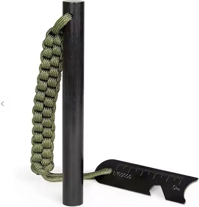 New Age Devi - Vuur Maker - Magnesium Staaf - 3 in 1 - Strijker - Vonken Maker - Survival - ZwartGroen