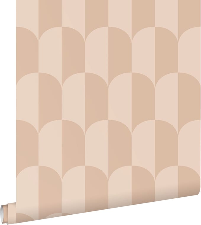 ESTAhome behang art deco bogen poederroze - 50 x 900 cm - 139988
