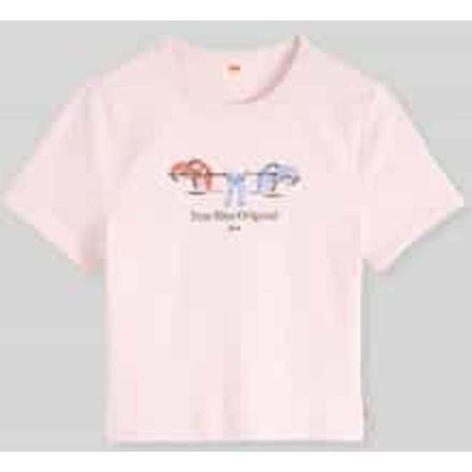 Slim fit t-shirt van katoenmix