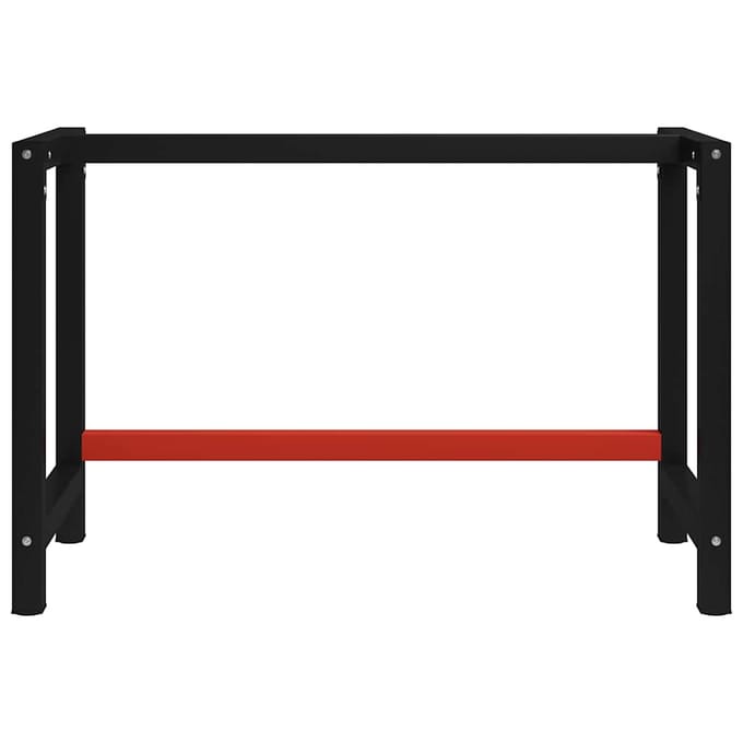 vidaXL - Werkbankframe - 120x57x79 - cm - metaal - zwart - en - rood