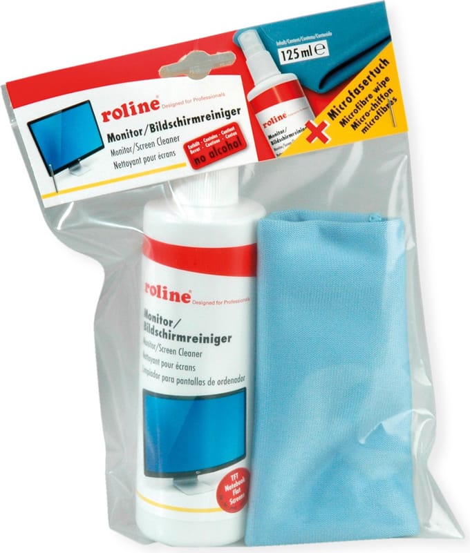 ROLINE beeldschermreiniger TFT inclusief microvezeldoek, 250 ml