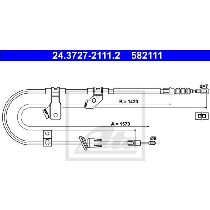 Kabel, parkeerrem ATE 24.3727-2111.2