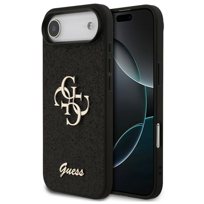 Guess Back Cover iPhone 17 Air - Zwart - Stijlvolle textuurafwerking - Verhoogde camerabescherming