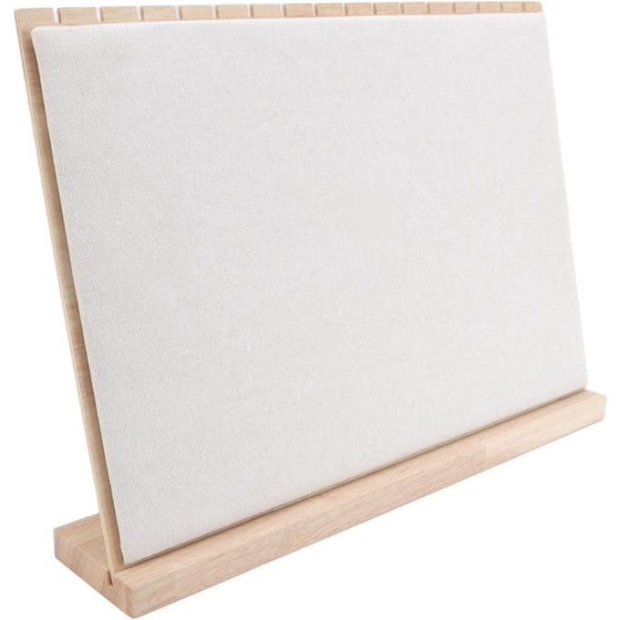 Houten Sieraden Display Stand 16 Sleuven Afneembaar L-Vorm Sterke Structuur Kettingrek voor Thuis white