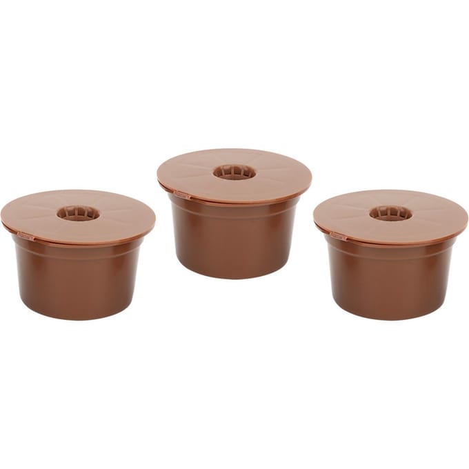 3 stuks herbruikbare navulbare koffiecapsulefilterbeker vervangende accessoires geschikt voor Caffitaly brown