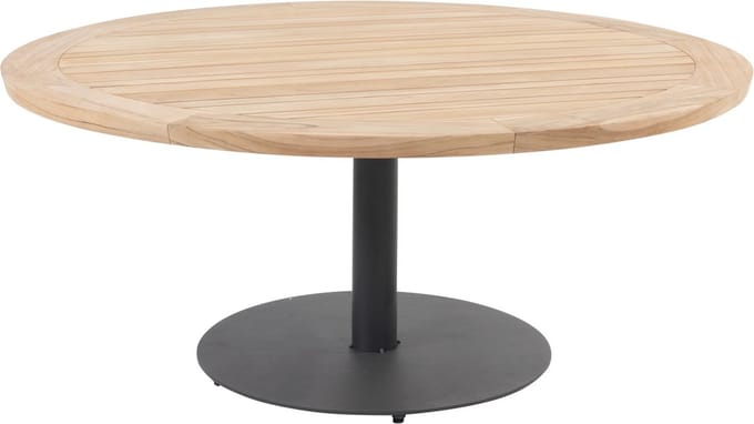 Saba low dining teak tafel 160ØxH69 cm met antraciet onderstel Taste 4SO