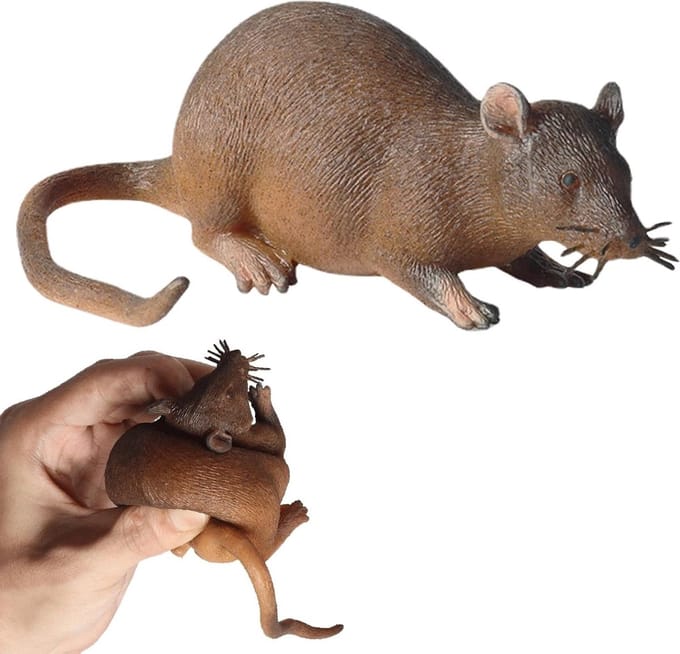 Nep Muis - Valse Rat - Grappen Uithalen - Realistisch Ontwerp - 18 cm - Meerkleurig