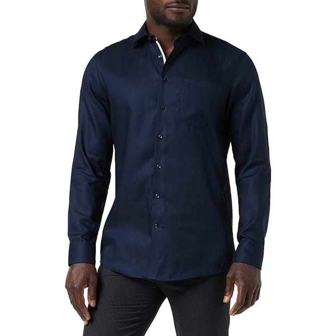 Seidensticker - 665 Business Shirt SF Spread Kent Patch12 - maat L - Navy