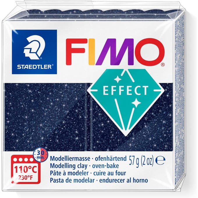 FIMO effect ovenhardende boetseerklei standaard blokje 57 g - galaxy blauw