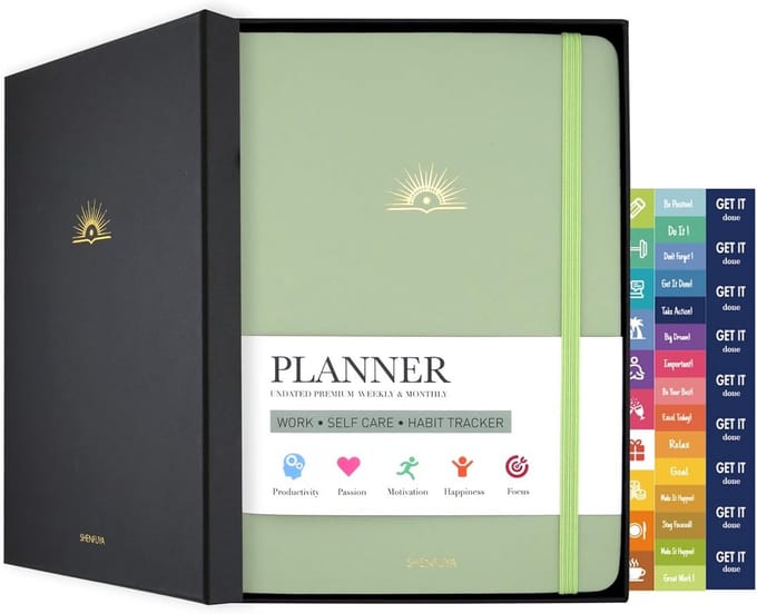 Ongedateerde Agenda & Notitieboek - Groen - Weekplanner, Maandplanner & To-Do Lijst