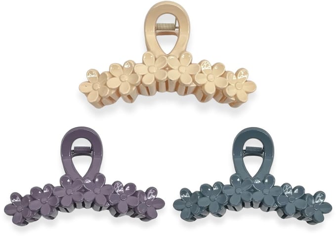 Guardian Beauty Haarclips - Stevige Haarclips - Groot Haar Klauwen - Set Van 3 - Beige, Paars, Teal - Haaraccessoire