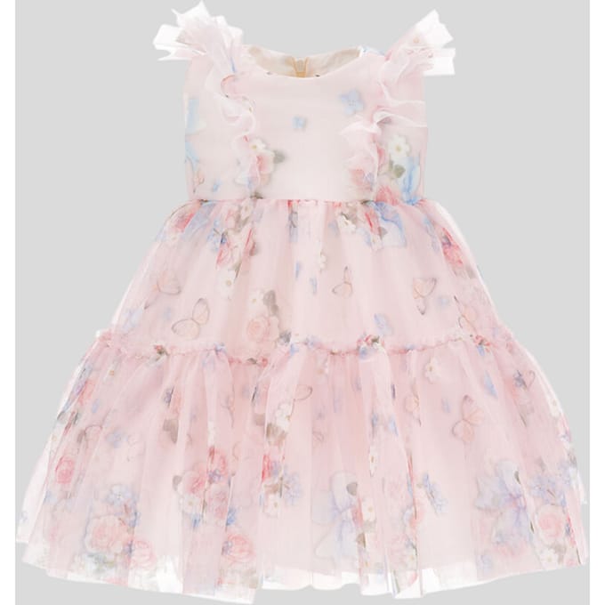 roze bloemen tule jurk