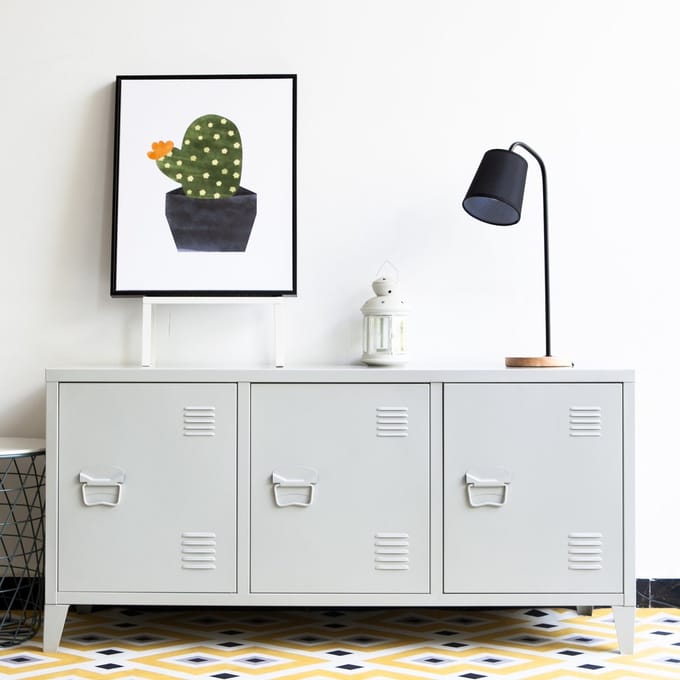 TV-meubel Kotka metaal 58x113x40 cm wit