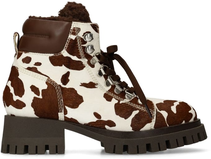 Sacha - Dames - Cow print veterlaarsjes - Maat 36
