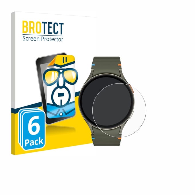 BROTECT - Screenprotector voor Samsung Galaxy Watch 7 (44 mm) - Folie Beschermfolie transparant 6 Stuks