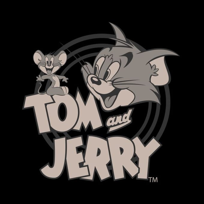 Tom and Jerry Circle T-shirt - Zwart - S