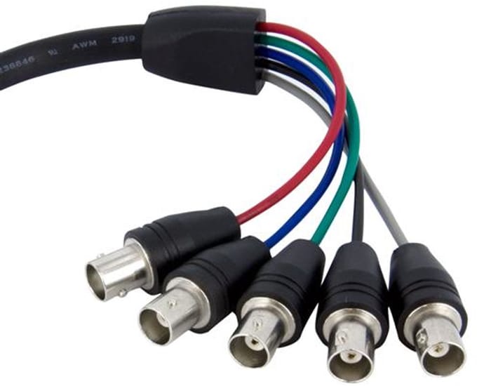 StarTech 30 cm Coax HD15 VGA-naar-5 BNC RGBHV-monitorkabel - M/F