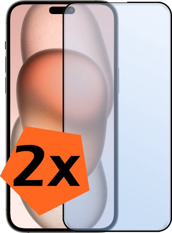 Screenprotector - 2 Stuks - Geschikt voor Apple iPhone 15 Plus - Full Cover - Gehard Glas - Beschermglas - Tempered Glass - Screen Protector