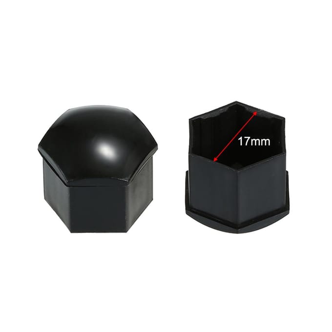 20 stuks Universele 17mm Wielmoerkappen Plating Wielmoerkappen Schroefbeschermer Zwart black
